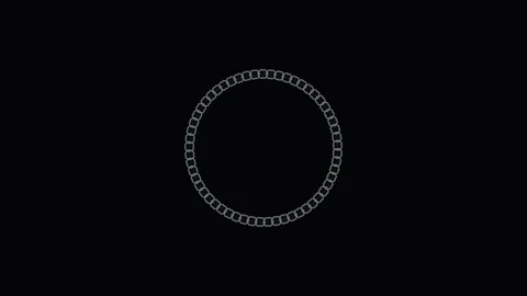 Circle of chain links on black background with subtle Stock Footage 338228099