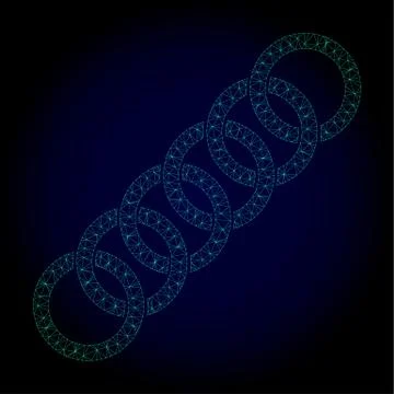 Circle Chain Polygonal Frame Vector Mesh Illustration Stock Illustration