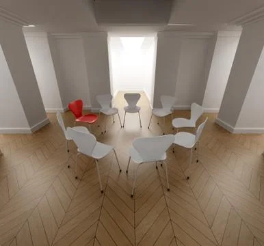 Circle of chairs Иллюстрация