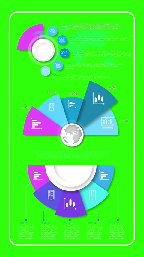 Circle Charging Animation on Green Background  Stockbeeldmateriaal 289809079