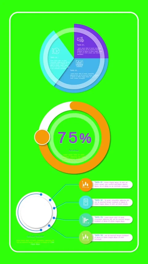 Circle Charging Animation on Green Background  Stockbeeldmateriaal 289809084