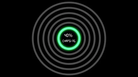 Circle charging indicator from 0 to 100 percent animation Stock Footage 333129966