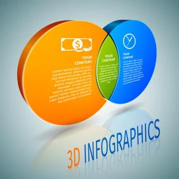 Circle chart 3d infographics Stock Illustration