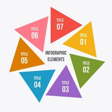 Circle chart, Circle infographic with triangle shape Ilustración de archivo