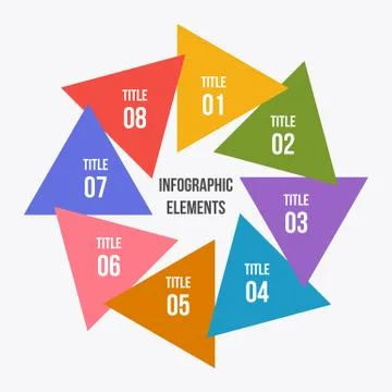 Circle chart, Circle infographic with triangle shape Ilustración de archivo