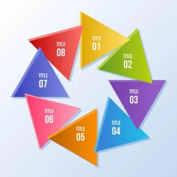 Circle chart, Circle infographic with triangle shape Ilustración de archivo