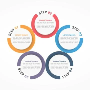 Circle Chart Five Elements 스톡 일러스트