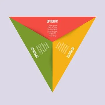 Circle chart, Geometric infographic with triangle shape Ilustración de archivo
