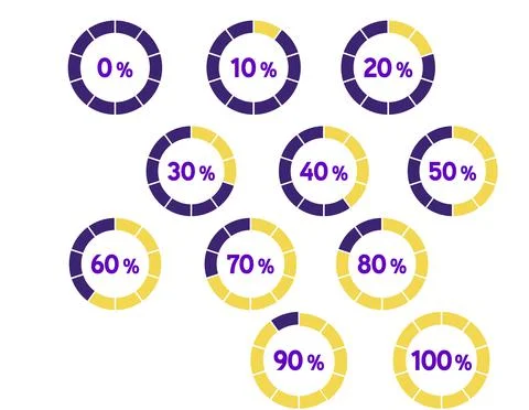 Circle chart graph flat design percentage vector Illustrazione stock