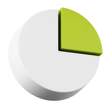 Circle chart high quality 3D render illustration icon. Finance business app Stock Illustration