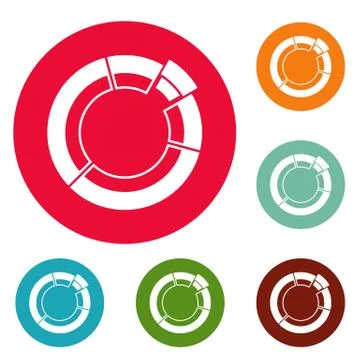 Circle chart icons circle set vector Stock Illustration