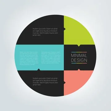 Circle chart, infographic, round template. Stock Illustration