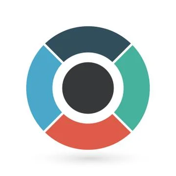 Circle chart infographic template with 4 options for presentations, advertisi Stock Illustration