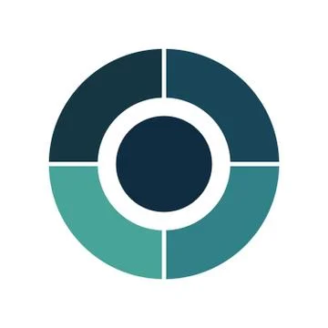 Circle chart infographic template with 4 options for presentations, advertisi Stock Illustration