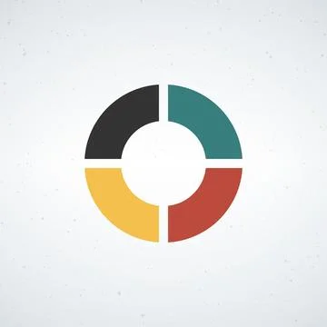 Circle chart infographic template with 4 options for presentations, advertising Stock Illustration