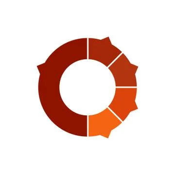 Circle chart infographic template with arrows and with 5 options or steps for Stock Illustration