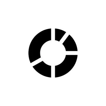 Circle Chart, Pie Infographics Flat Vector Icon Illustrazione stock