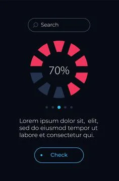 Circle chart of progress UI element template 스톡 일러스트