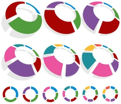 Circle chart set Stock Illustration