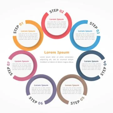 Circle Chart Seven Elements Illustrazione stock