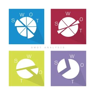 Circle Chart of SWOT Analysis Strategy Management Stock Illustration