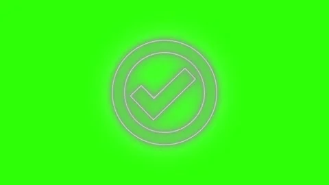 Circle check mark symbol animation, Glow... | Stock Video | Pond5