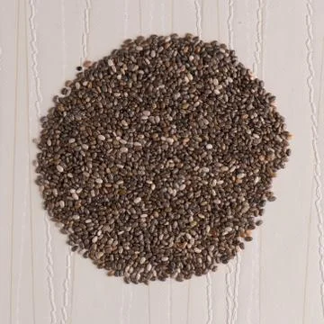 Circle of chia seeds 스톡 사진