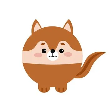Circle chipmunk forest animal face icon isolated on white background. Stock Illustration