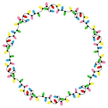 Circle Christmas colorful vector light icon image Stock Illustration