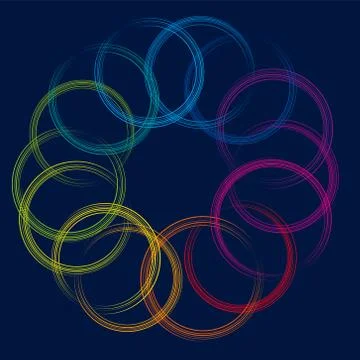 Circle on circle background in rainbow colors. Stock Illustration