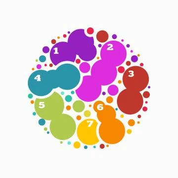 Circle by circles colorful abstract background , infographics with text space Stock Illustration