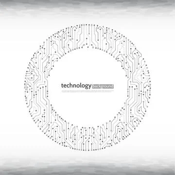 Circle circuit board vector illustration. Stock Illustration