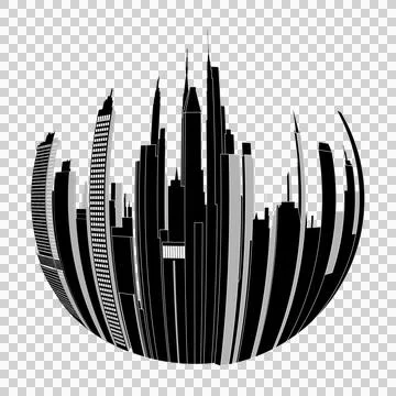 Circle city vector Stock Illustration