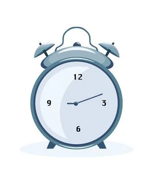 Circle clock icon. Blue alarm clock. Watch icon minimal design concept of s.. Stock Illustration
