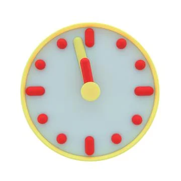 Circle clock icon. Simple 3d render illustration. Deadline concept. Illustrazione stock