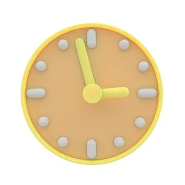 Circle clock icon. Simple 3d render illustration. Deadline concept. 스톡 일러스트