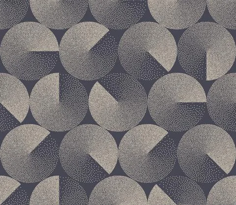 Circle Clockwise Gradient Dots Seamless Pattern Bauhaus Design Vector Background Illustrazione stock