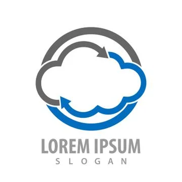 Circle cloud arrow logo concept design. Symbol graphic template element vecto Illustrazione stock