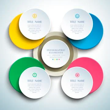 Circle collage infographic elements Stock Illustration
