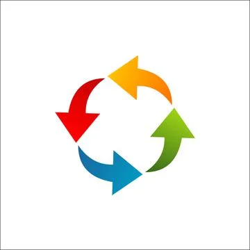 Circle colored arrow vector logo designs Stock Illustration