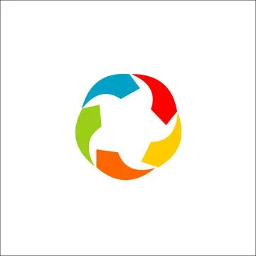 Circle colored arrow vector logo designs Stock Illustration