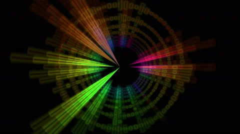 Circle Colored Audio Spectrum Equalizer Background Stock Footage 68974917