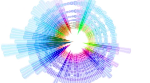 Circle Colored Audio Spectrum Equalizer on White Background Stock Footage 68975530