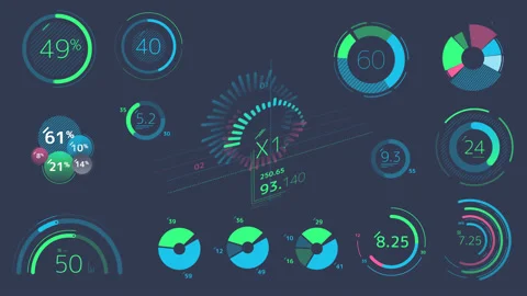 Circle colored graphics on a transparent background Stock Footage 111453993