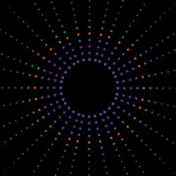 Circle With Colorful Dots Halftone Effect Sunburst Background Stock Illustration