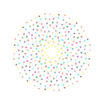 Circle of colorful letters Stock Illustration