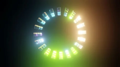 Circle of Colorful Lights Stock Footage 175429937