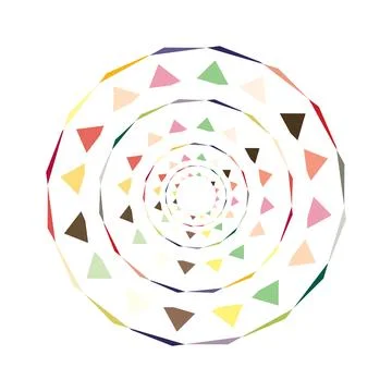 Circle with  colorful triangles inside. Stock Illustration