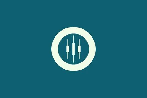 Circle combination logo design with bar chart. Minimalist and modern vector i Stock Illustration