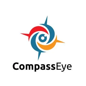 Circle Compass Eye Direction Target Goal Travel Adventure Logo Template Stock Illustration